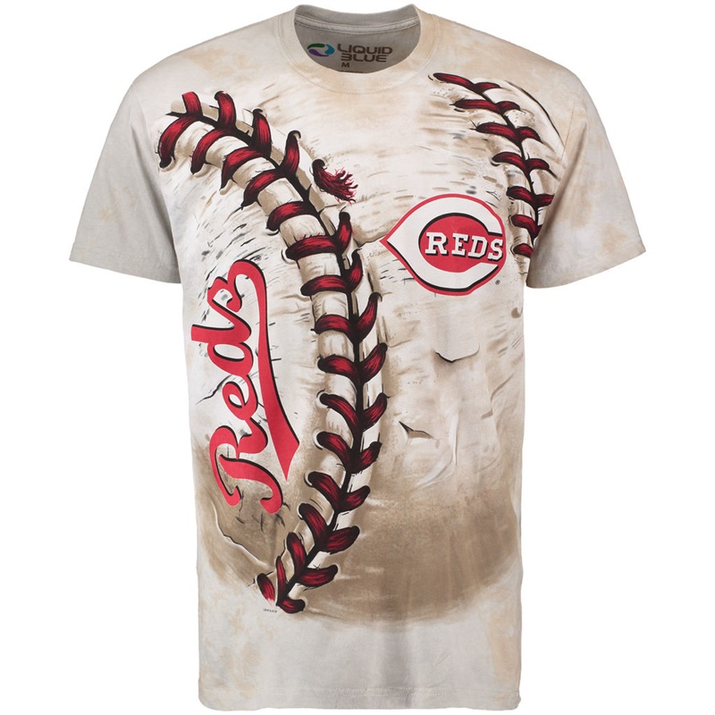 Men Cincinnati Reds Hardball Tie-Dye Cream T-Shirt