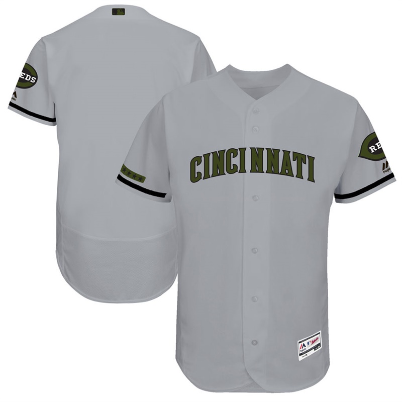 2017 Memorial Day Men Cincinnati Reds Gray Flex Base Team Jersey