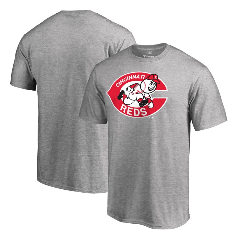 Men Cincinnati Reds Gray Cooperstown Collection Forbes T-Shirt