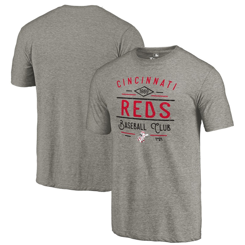 Cincinnati Reds Gray Tri-Blend Doubleday T-Shirt - Men