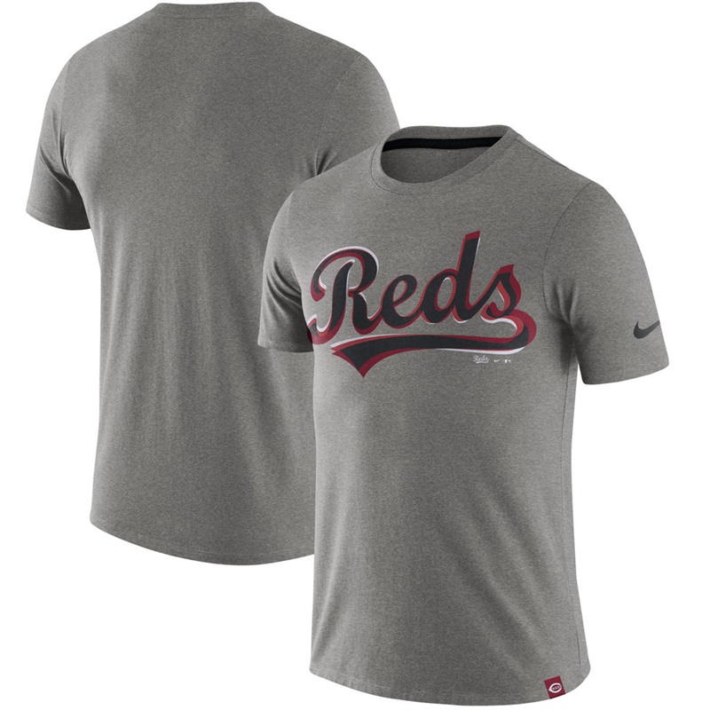 Men Cincinnati Reds Heathered Gray Marled T-Shirt