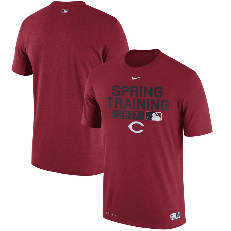 Men Cincinnati Reds Red 2017 Spring Training Team Issue Performance T-Shirt