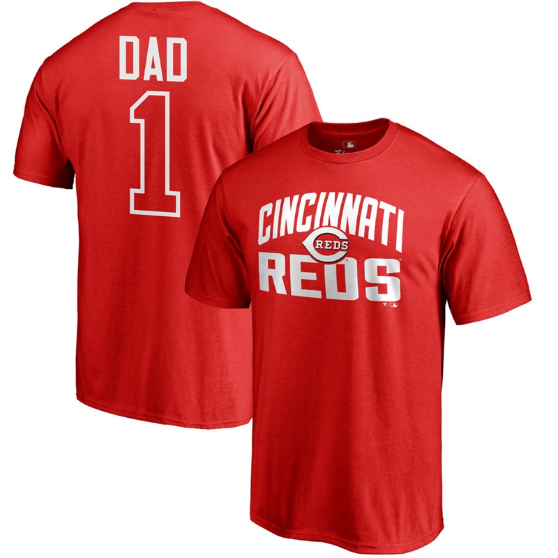 Men Big & Tall Cincinnati Reds Dad #1 Red T-Shirt