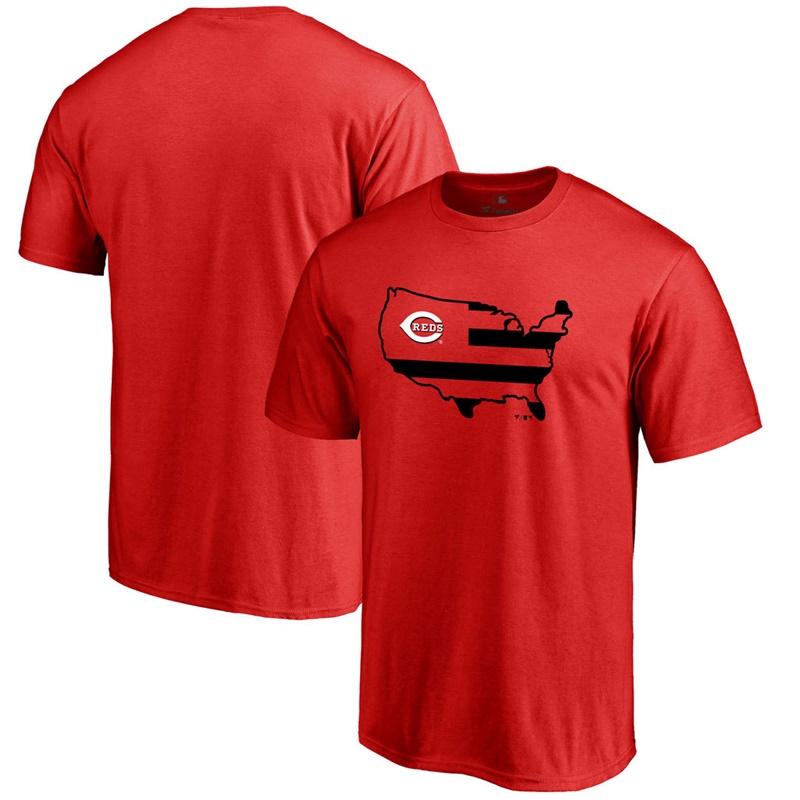 Cincinnati Reds Red Broad Stripes T-Shirt -  Men