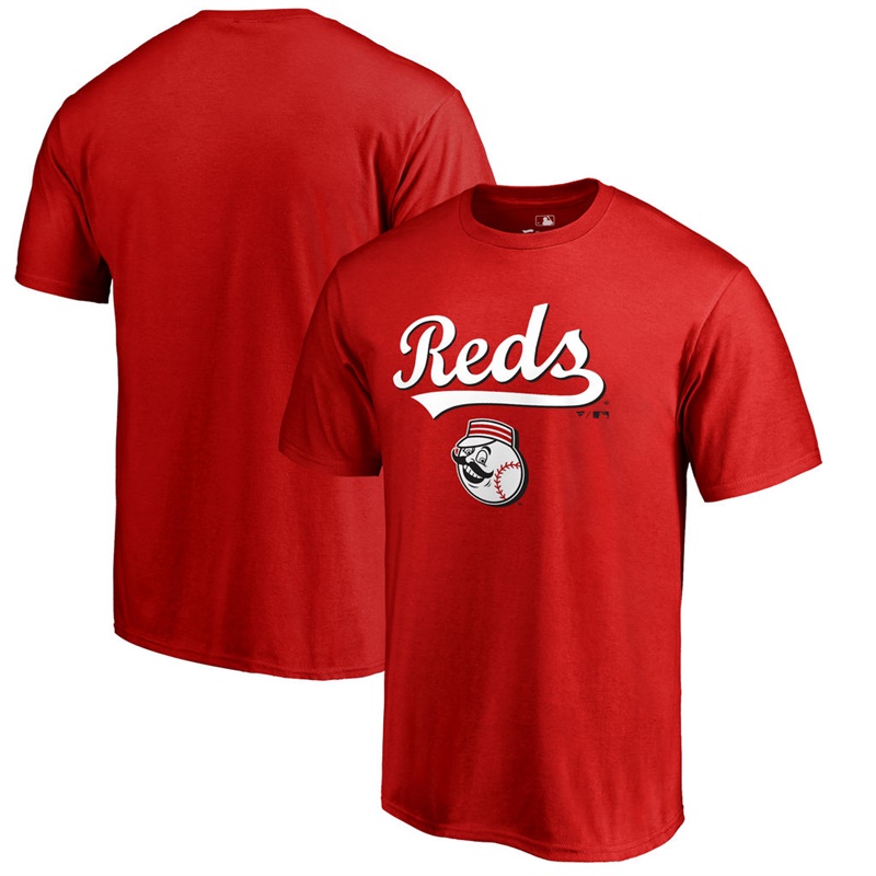 Men Cincinnati Reds Team Lockup Big & Tall Red T-Shirt