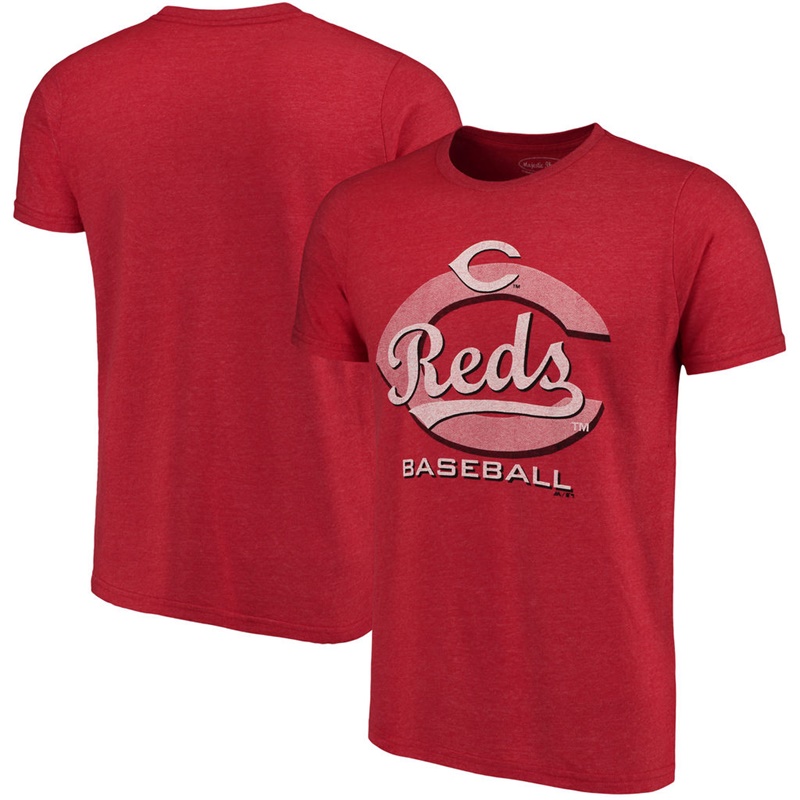 Men Cincinnati Reds Red Visionary Tri-Blend T-Shirt