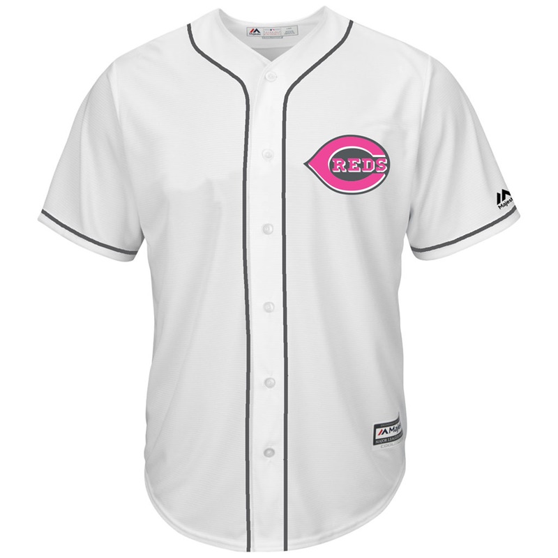 2017 Mother's Day Cincinnati Reds Men White Cool Base Replica Jersey