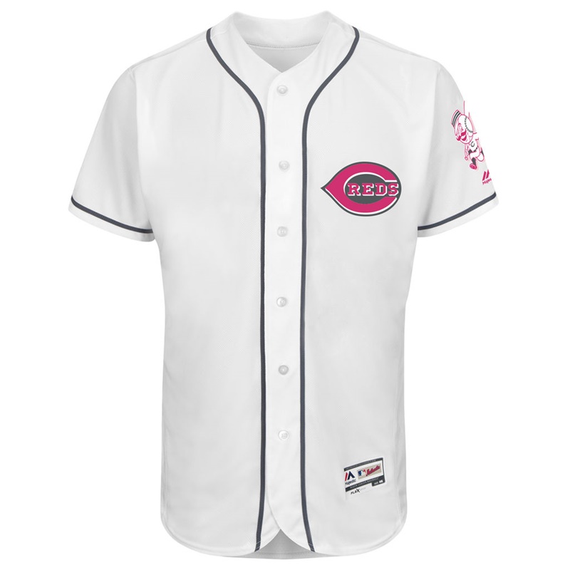 2017 Mother's Day Men Cincinnati Reds White Flex Base Team Jersey