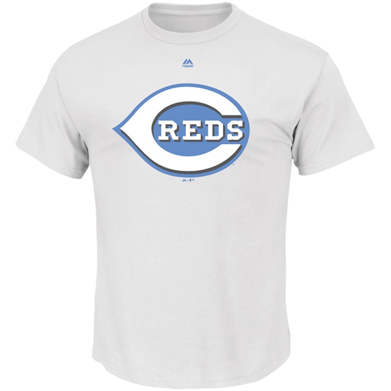 Men Father's Day Logo Cincinnati Reds White T-Shirt