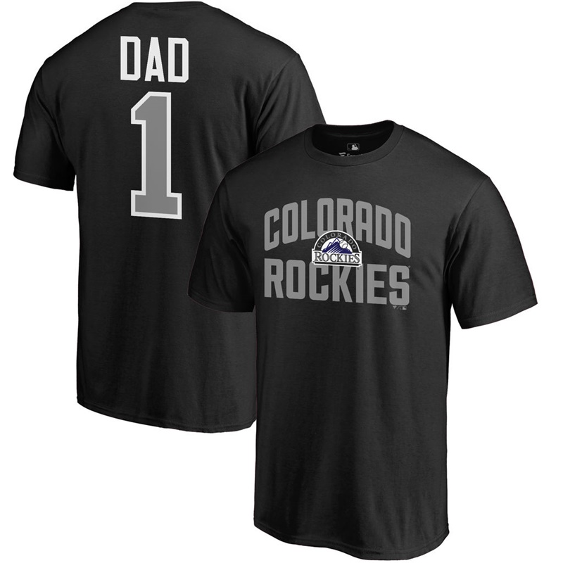 Men Big & Tall Colorado Rockies Dad #1 Black T-Shirt