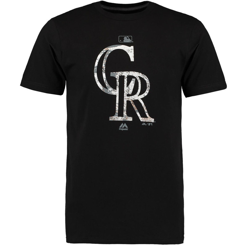 Colorado Rockies Black Clubhouse Fashion Foil T-Shirt -  Men