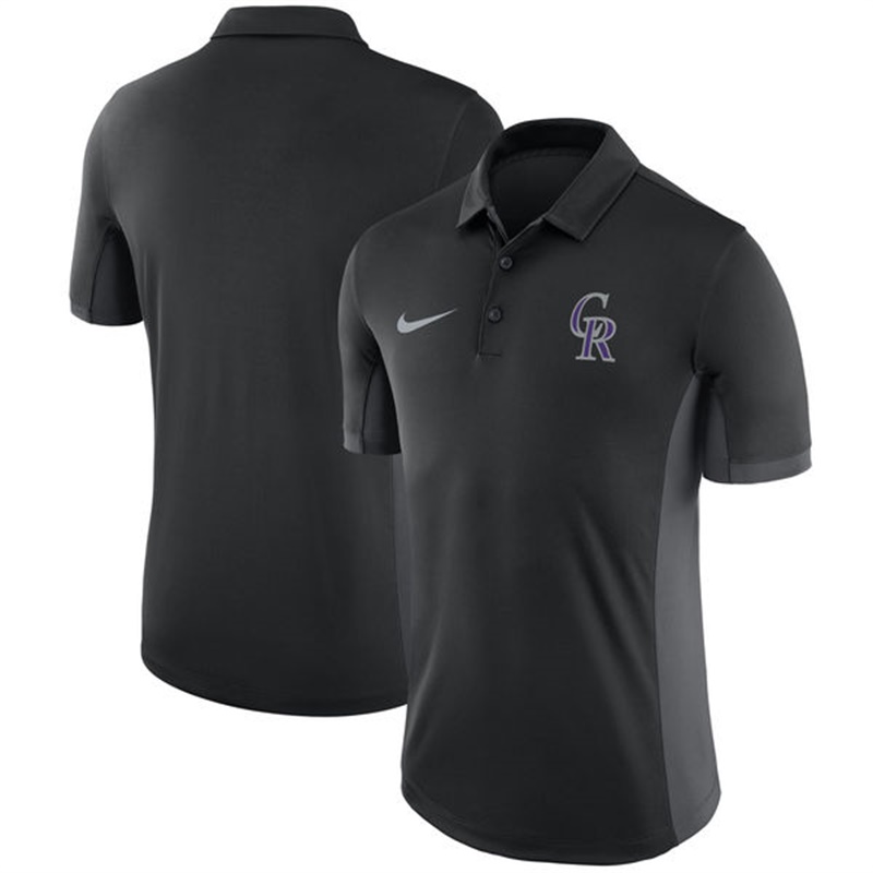 Men Colorado Rockies Black Franchise Polo Shirt