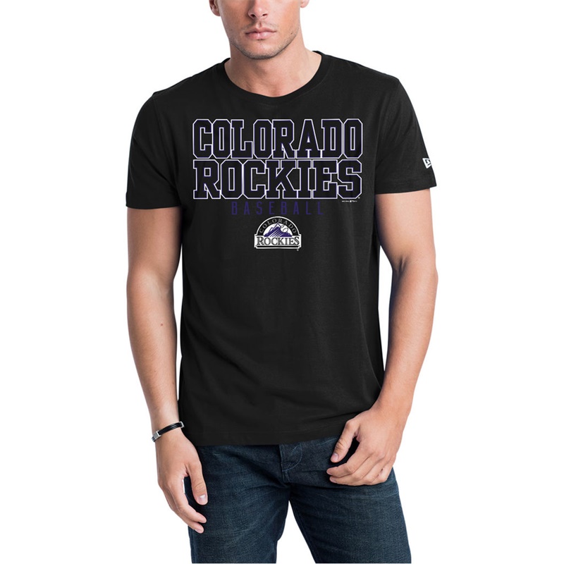 Men Colorado Rockies Black Jersey T-Shirt