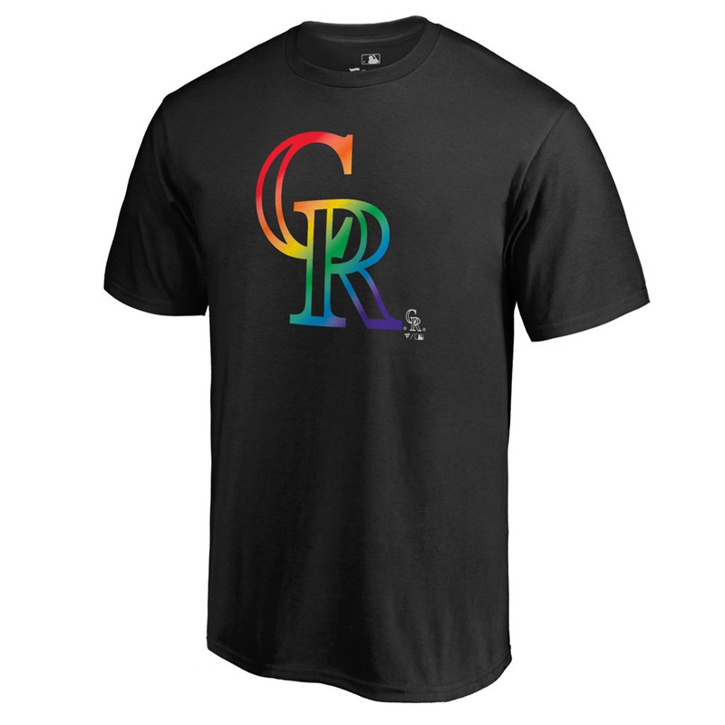 Men Colorado Rockies Pride Big & Tall Black T-Shirt