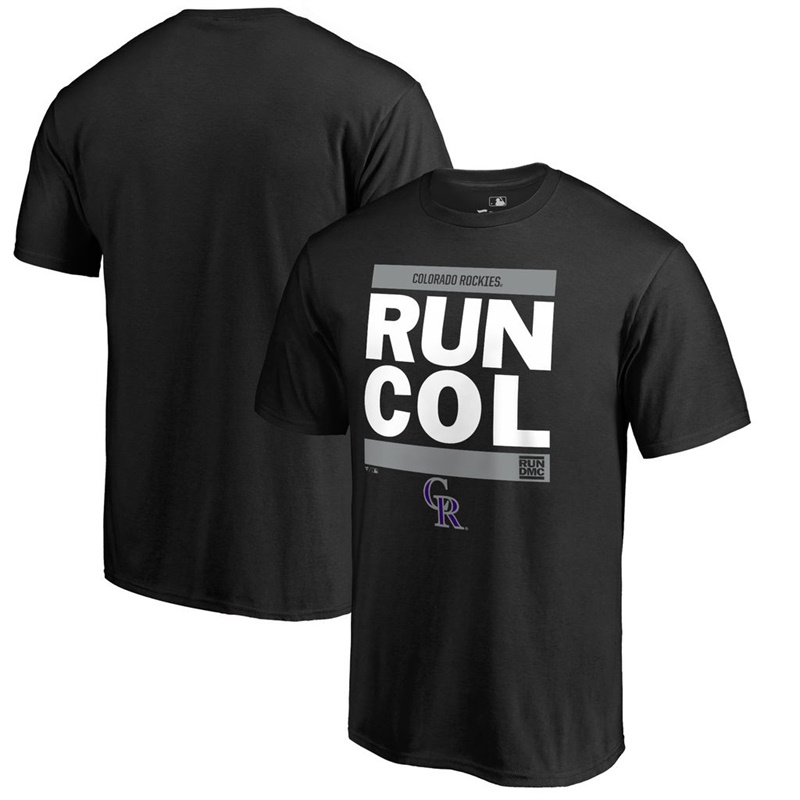 Men Colorado Rockies Black RUN CTY T-Shirt