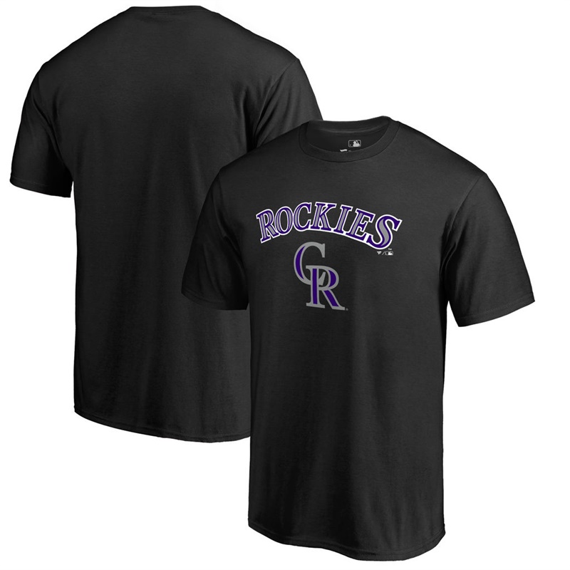 Men Colorado Rockies Team Lockup Big & Tall Black T-Shirt