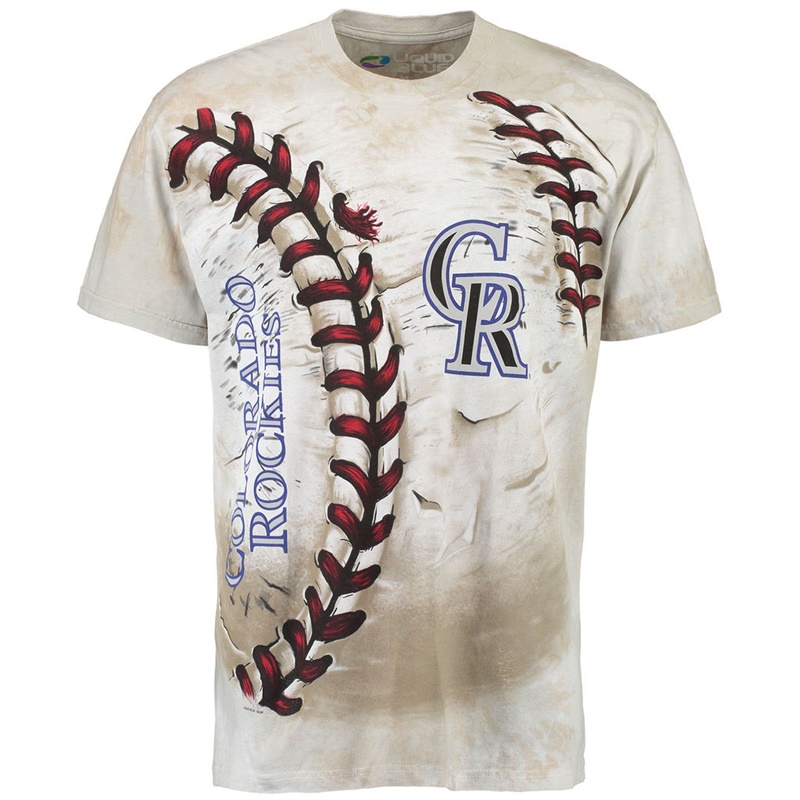 Men Colorado Rockies Hardball Tie-Dye Cream T-Shirt