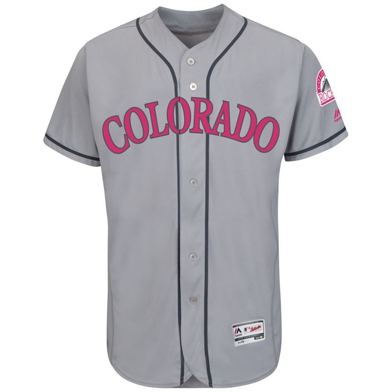 2017 Mother's Day Men Colorado Rockies Gray Flex Base Team Jersey