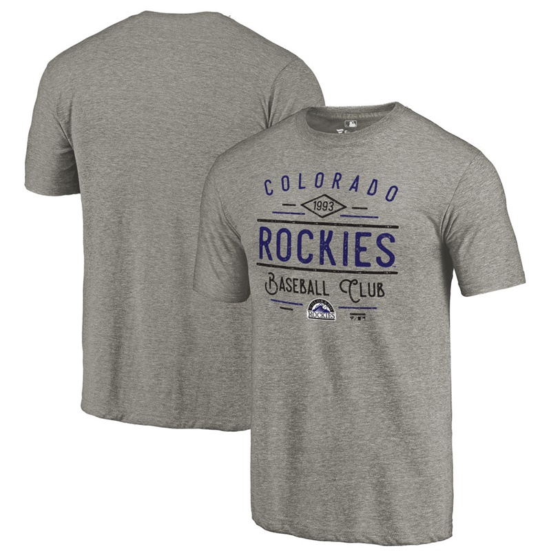 Colorado Rockies Gray Tri-Blend Doubleday T-Shirt - Men