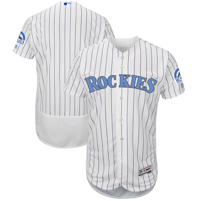 2017 Father's Day Men Colorado Rockies White Flex Base Team Jersey