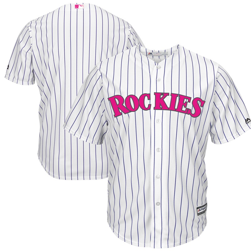 2017 Mother's Day Colorado Rockies Men White Cool Base Replica Jersey