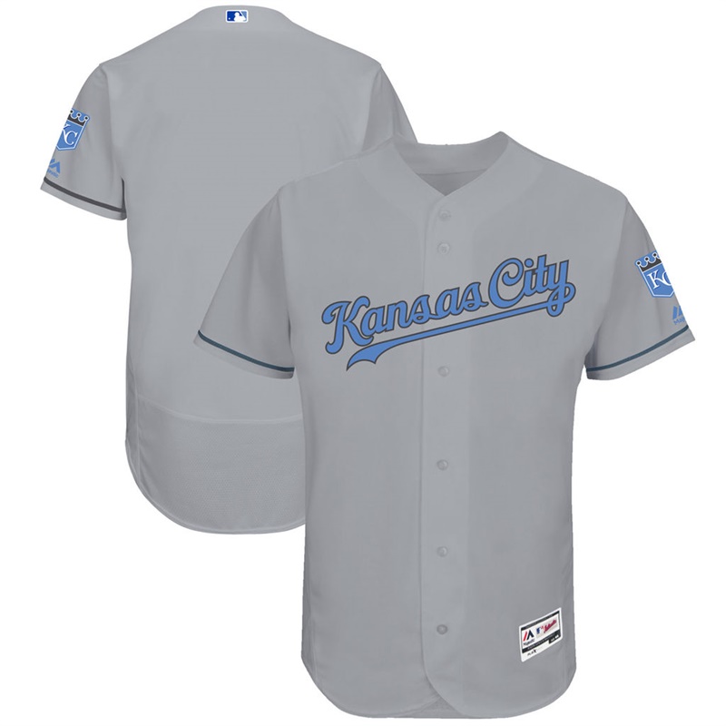 2017 Father's Day Men Kansas City Royals Gray Flex Base Team Jersey