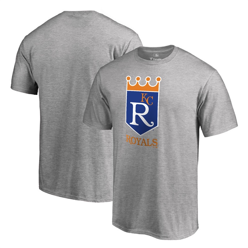 Men Kansas City Royals Gray Cooperstown Collection Forbes T-Shirt