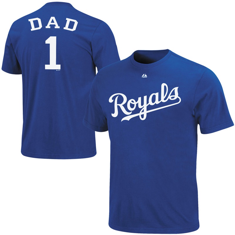 Men Dad #1 Kansas City Royals 2017 Father's Day Royal T-Shirt