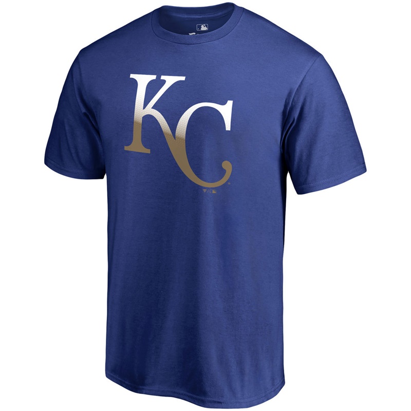 Men Kansas City Royals Royal Gradient Logo T-Shirt