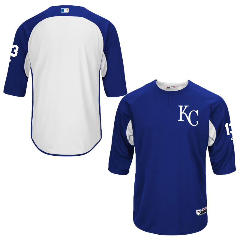 Men Kansas City Royals Salvador Perez On-Field 3/4-Sleeve Player Batting Practice Jersey -  Royal