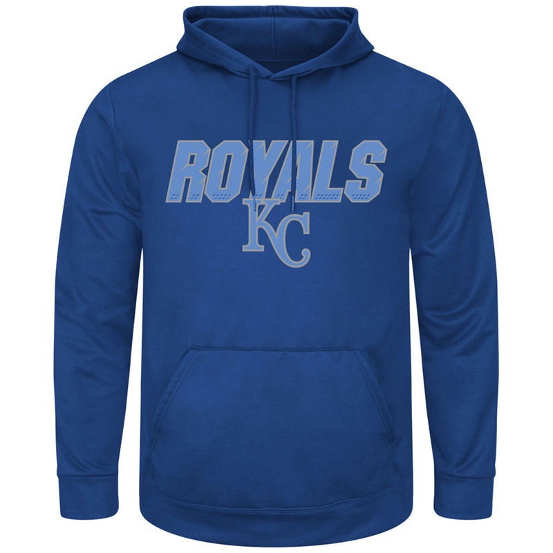 Men Kansas City Royals Royal Synthetic Fleece Pullover Hoodie