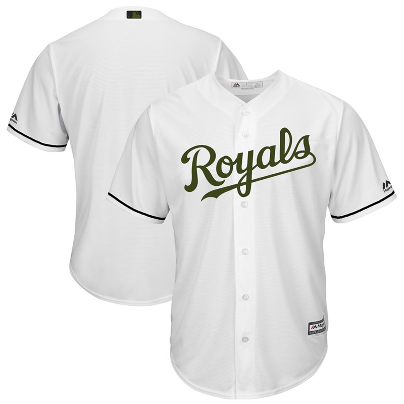 2017 Memorial Day Kansas City Royals Men White Cool Base Team Jersey