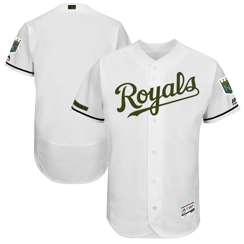 2017 Memorial Day Men Kansas City Royals White Flex Base Team Jersey