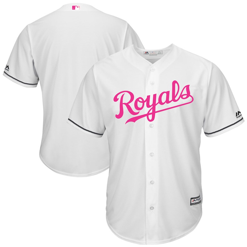 2017 Mother's Day Kansas City Royals Men White Cool Base Replica Jersey