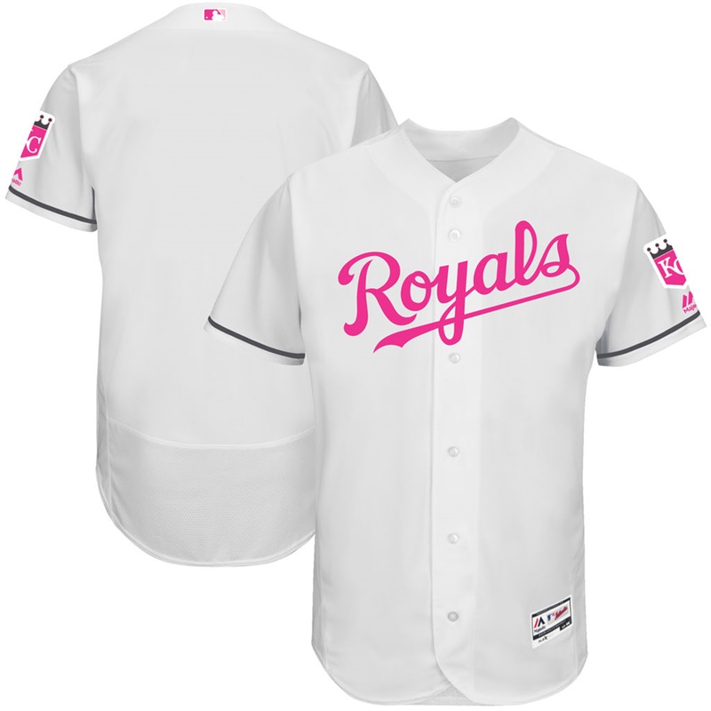 2017 Mother's Day Men Kansas City Royals White Flex Base Team Jersey