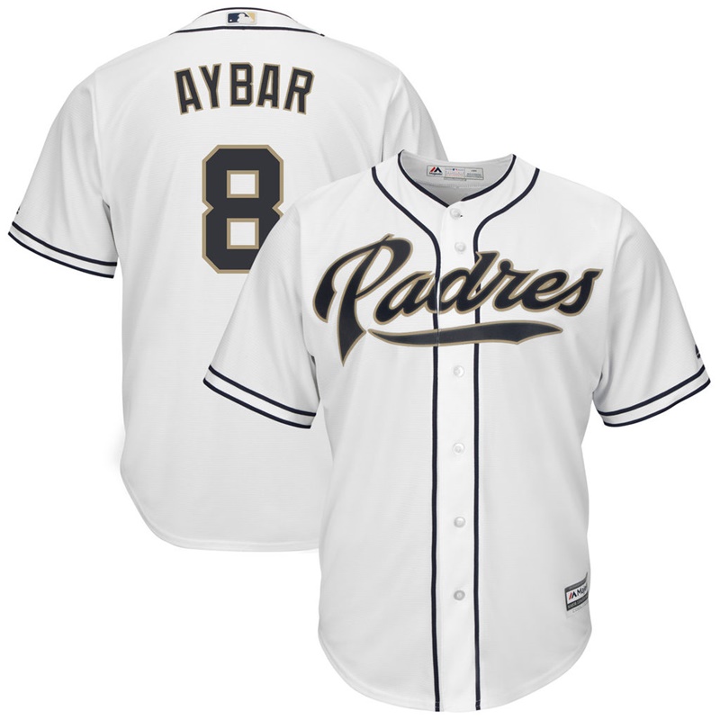 Men Erick Aybar #8 San Diego Padres Replica Home White Cool Base Jersey