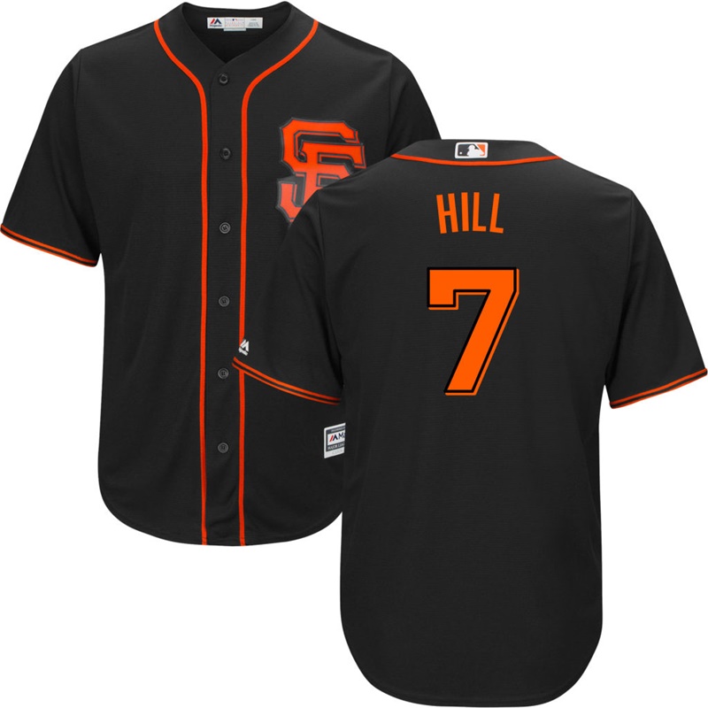 Men San Francisco Giants #7 Aaron Hill 2017 Alternate Black Cool Base Jersey