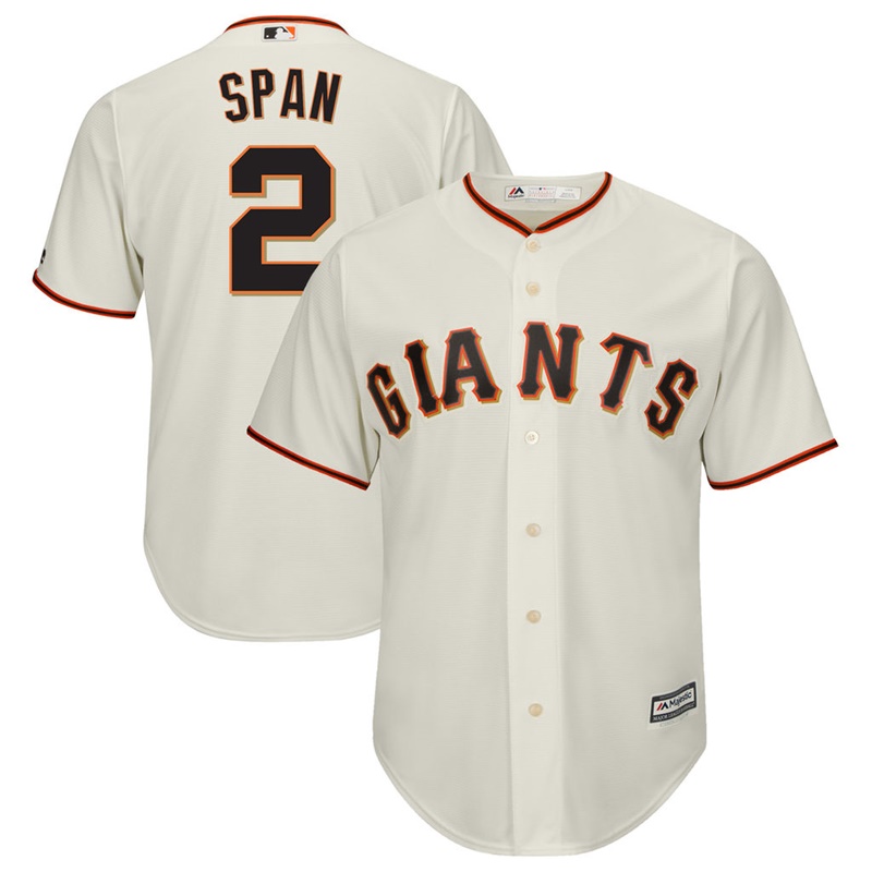 Men Denard Span #2 San Francisco Giants Replica Home Cream Cool Base Jersey