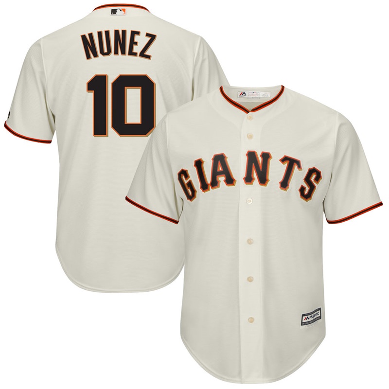 Men Eduardo Nunez #10 San Francisco Giants Replica Home Cream Cool Base Jersey