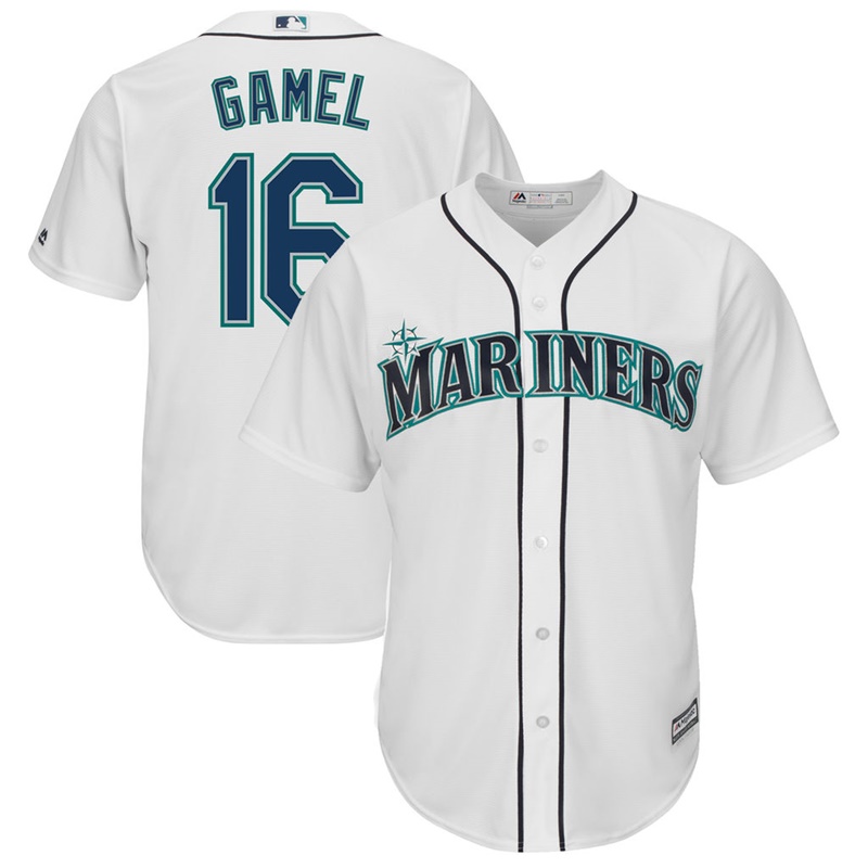 Men Ben Gamel #16 Seattle Mariners Replica Home White Cool Base Jersey