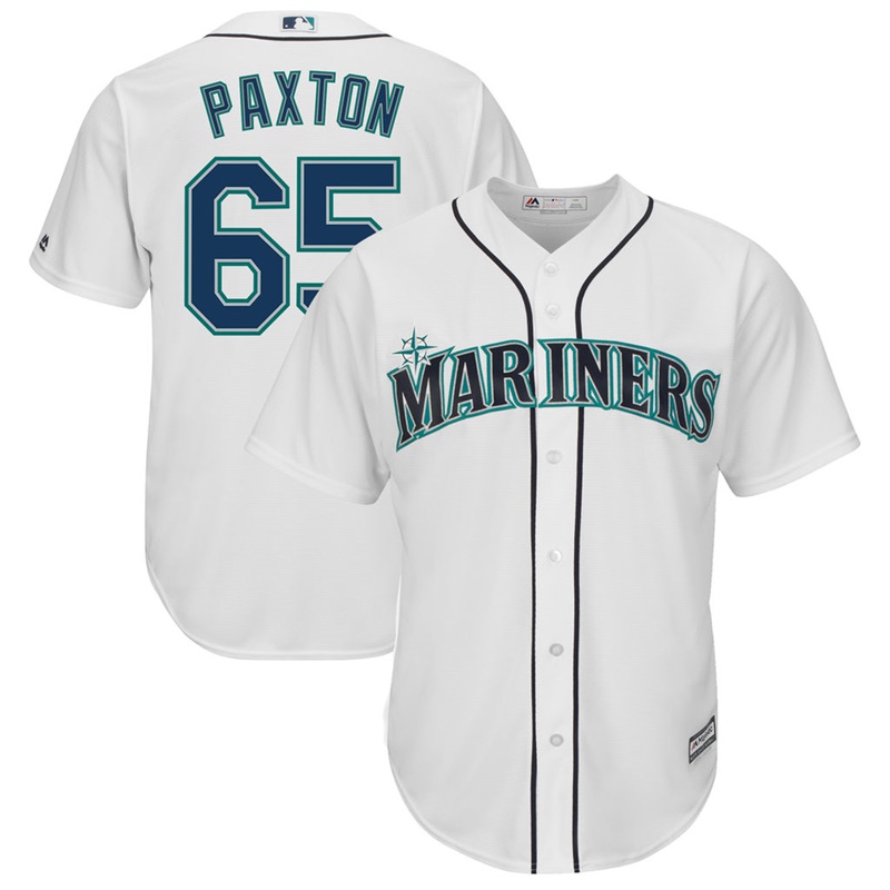 Men James Paxton #65 Seattle Mariners Replica Home White Cool Base Jersey