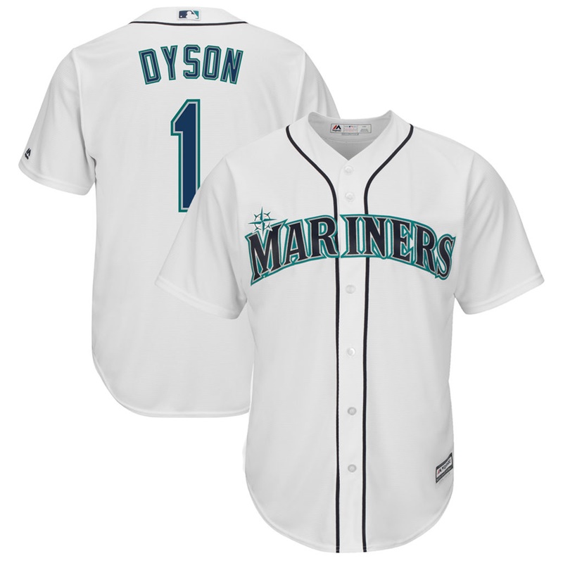 Men Jarrod Dyson #1 Seattle Mariners Replica Home White Cool Base Jersey