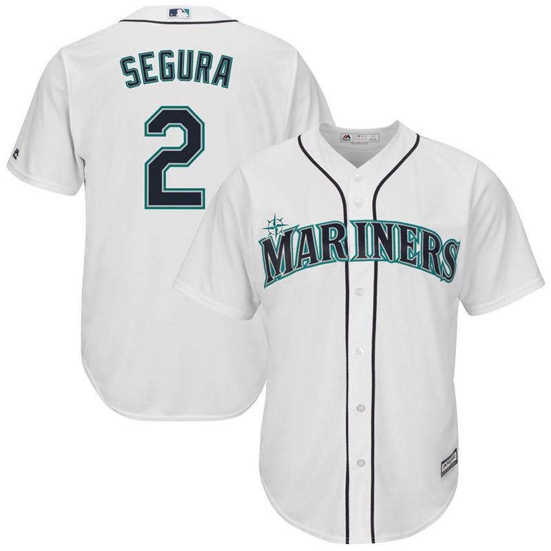 Men Seattle Mariners #2 Jean Segura Home White Cool Base Jersey