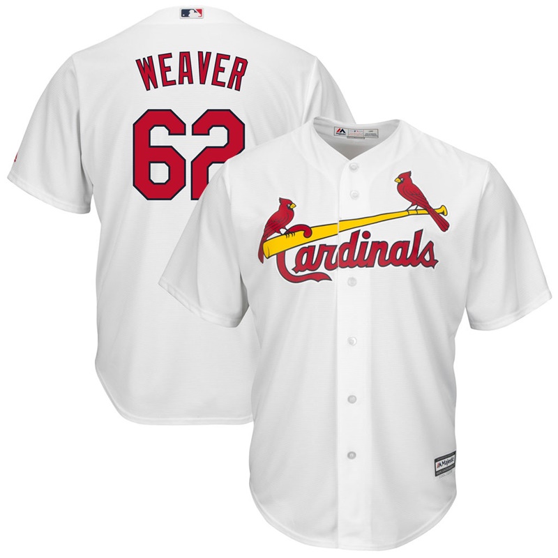 Men St. Louis Cardinals #62 Luke Weaver Home White Cool Base Jersey