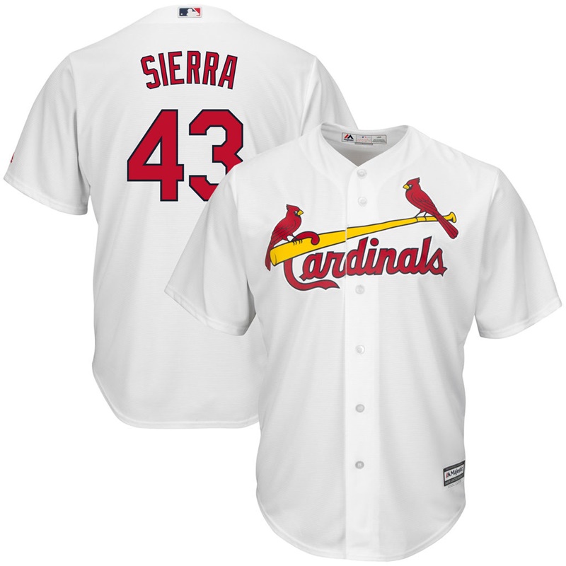 Men Magneuris Sierra #43 St. Louis Cardinals Home White Cool Base Jersey