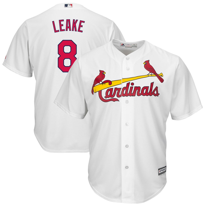 Men Mike Leake #8 St. Louis Cardinals Replica Home White Cool Base Jersey