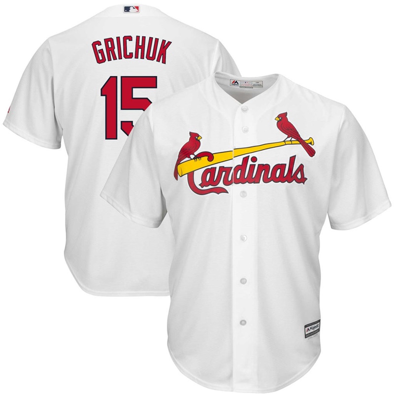 Men St. Louis Cardinals #15 Randal Grichuk Home White Cool Base Jersey