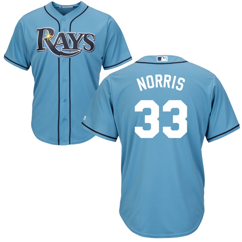 Men Tampa Bay Rays #33 Derek Norris Alternate Light Blue Cool Base Jersey