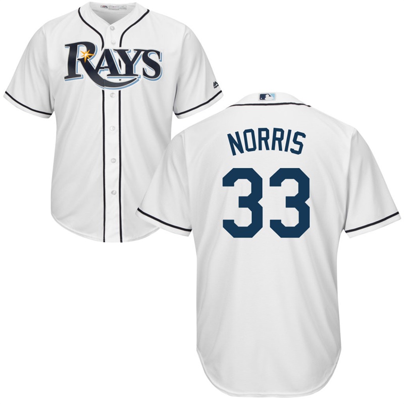 Men Tampa Bay Rays #33 Derek Norris Home White Cool Base Jersey