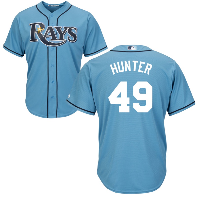 Men Tampa Bay Rays #49 Tommy Hunter Alternate Light Blue Cool Base Jersey